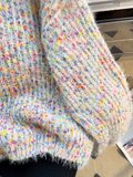 Ndyad colorful V-neck lantern sleeve sweater HZ1024