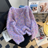 Ndyad colorful V-neck lantern sleeve sweater HZ1024