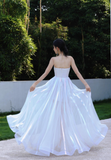 Ndyad Strapless A-Line Tulle Birthday Dress, Elegant Prom Dresses HZ1024