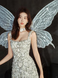Ndyad Square Birthday Outfit Bridal Dress Sheath Beaded Homecoming Dress With Tassels HZ1024
