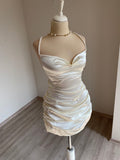 Ndyad Strap Bodyocn Satin Short Party Outfit Fashion Birthday Dress Sexy Homecoming Dress HZ1024