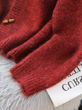 Ndyad Horn Button Fair Isle Thick Knit Cardigan HZ1024