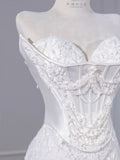 Ndyad Sweetheart Ivory Bridal Dress Lace Appliqu¨¦ Mermaid Wedding Dress Beaded Bridal Dress HZ1024