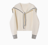 Ndyad Navy Collar Shawl Knit Cardigan HZ1024