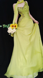 Ndyad Green Sheath Evening Gown Glamour Beaded Tulle Long Prom Dresses Asymmetric Neck Formal Dress HZ1024