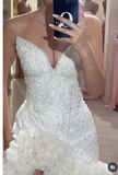 Ndyad White Bodycon Formal Dress Sweetheart Neck Party Dress Birthday Dress Tulle Beaded Short Hoco Dresses HZ1024