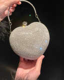 Ndyad New Heart-shaped Rhinestone Evening Handbag Women's Party Bag HZ1024