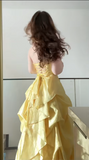 Ndyad Ball Gown Sweetheart Neck Taffeta Yellow Quinceanera Dress Sweet 16 Dress HZ1024