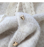 Ndyad lace lace-up thickened soft knitted cardigan HZ1024