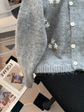 Ndyad Style Round Neck Embroidered Knitted Cardigan Sweater HZ1024