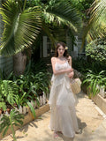 Ndyad holiday chiffon ruffled suspender dress HZ1024
