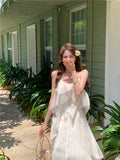 Ndyad holiday chiffon ruffled suspender dress HZ1024