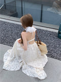 Ndyad holiday style French A-line halter neck backless long dress HZ1024