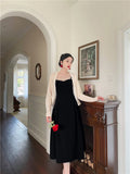 Ndyad Kong style retro red velvet suspender dress HZ1024