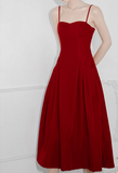 Ndyad Kong style retro red velvet suspender dress HZ1024