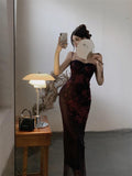 Ndyad backless printed lace suspender hip skirt HZ1024