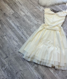 Ndyad A-line Chiffon Short Prom Dresses, White Homecoming Dresses, Strapless Birthday Dresses HZ1024