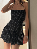 Ndyad Homecoming Dress French Spaghetti Strap Polka Dot Birthday Dresses HZ1024