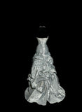 Ndyad Sweetheart Neck Sheath Long Prom Dresses Vintage Taffeta Silver Gray Evening Dress Sweet 16 Dress HZ1024