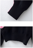 Ndyad floral contrast wave sleeve sweater HZ1024
