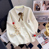 Ndyad Style Heart Rabbit Cardigan Sweater HZ1024