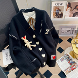 Ndyad Style Heart Rabbit Cardigan Sweater HZ1024