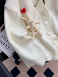 Ndyad Style Heart Rabbit Cardigan Sweater HZ1024