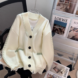 Ndyad style soft V-neck thickened cardigan sweater HZ1024