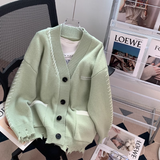 Ndyad style soft V-neck thickened cardigan sweater HZ1024