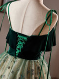 Ndyad Tulle Lace Sequin Green Short Prom Dress, Green Homecoming Dress HZ1024