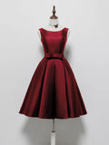 Ndyad A-Line Satin Black Short Prom Dress, Black Homecoming Dress HZ1024