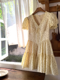 Ndyad V-neck puff sleeve floral dress HZ1024