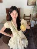 Ndyad V-neck puff sleeve floral dress HZ1024