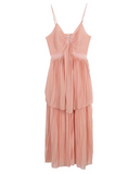 Ndyad A-line V-Neck Suspender Long Beach Dress Holiday Style Summer Fashion Dress HZ1024