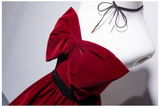 Ndyad A line burgundy long prom dress, velvet bridesmaid dresses HZ1024