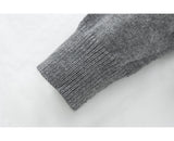 Ndyad retro grey round neck long sleeve sweater HZ1024