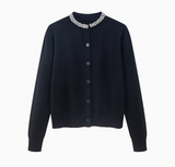 Ndyad retro grey round neck long sleeve sweater HZ1024
