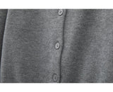 Ndyad retro grey round neck long sleeve sweater HZ1024
