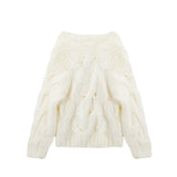 Ndyad style bear thick needle twist long sleeve sweater HZ1024