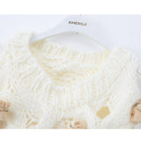 Ndyad style bear thick needle twist long sleeve sweater HZ1024