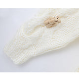 Ndyad style bear thick needle twist long sleeve sweater HZ1024