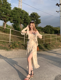 Ndyad Tea Break Ruffle Chiffon Floral Sling Dress HZ1024