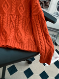Ndyad Retro Twisted Round Neck Pullover Sweater for Women HZ1024